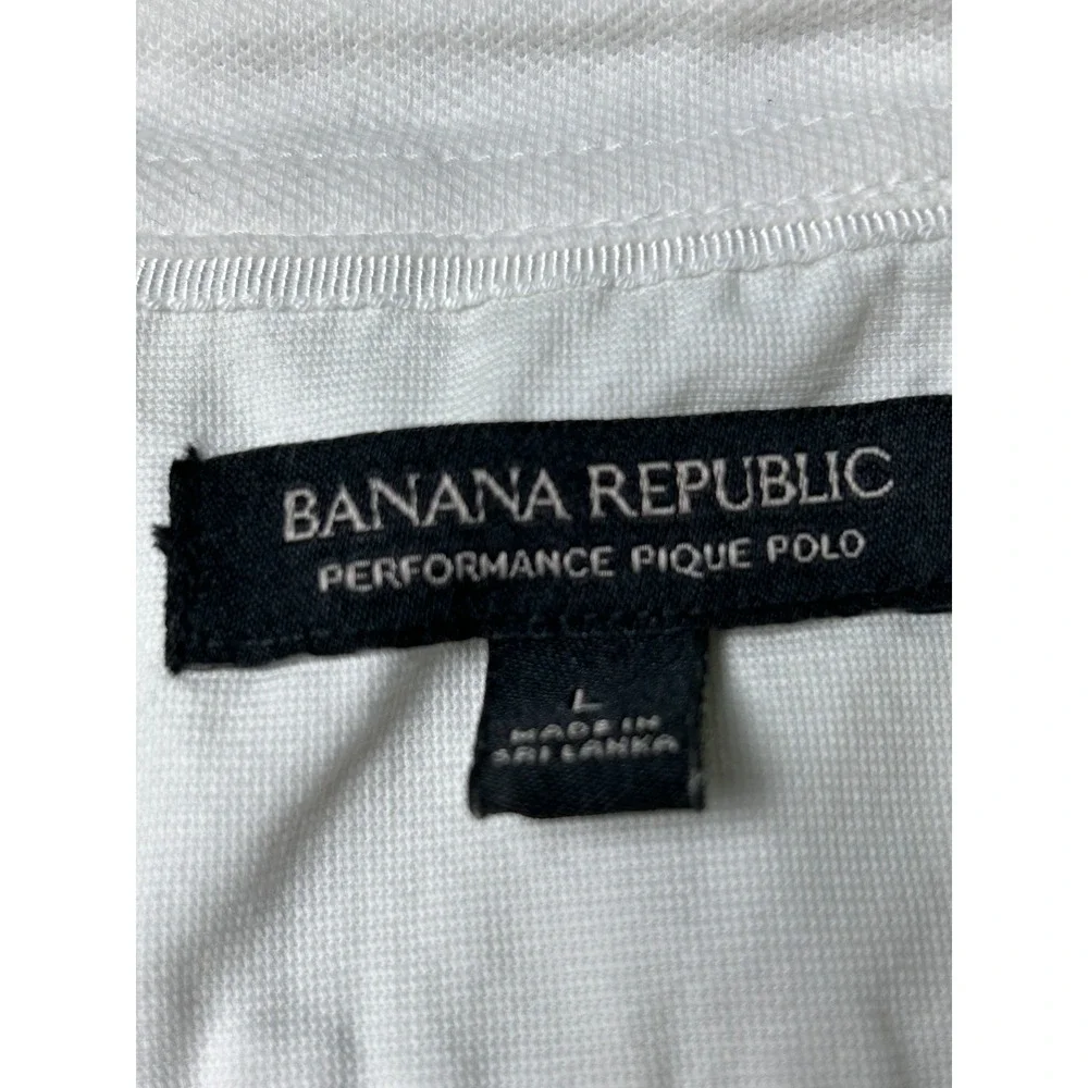 Banana Republic Performance Pique Polo Shirt Mens Large Yellow Pocket Stretch